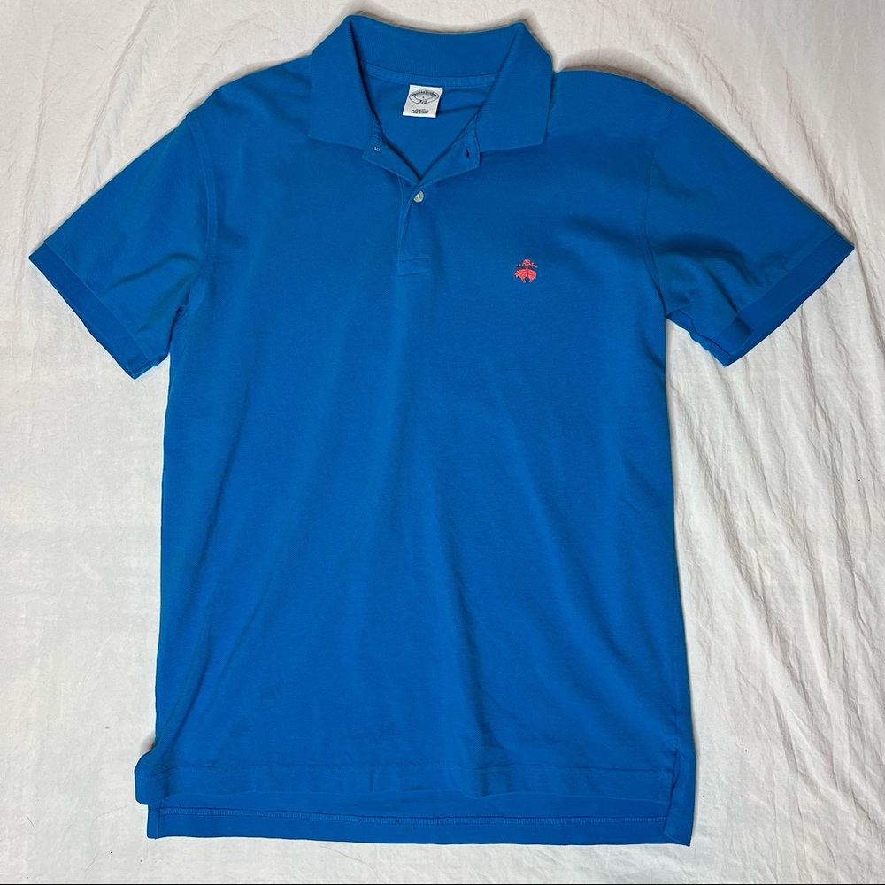 Brooks Brothers 100% Cotton Short-Sleeve Polo Shirt - (L) - Azul Blue